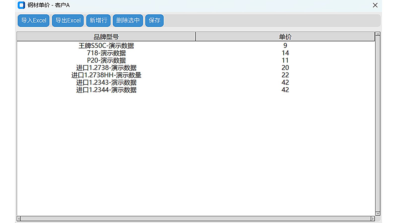 专属报价基础数据